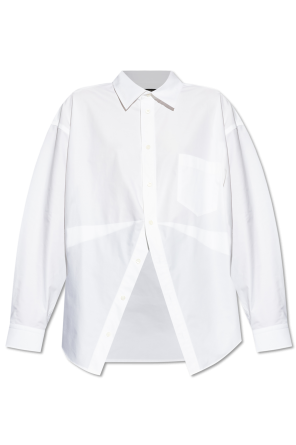 MaxMara アシンメトリーシャツ 白タグ ホワイト サイズ42*CD1090 White shirts | Max Mara